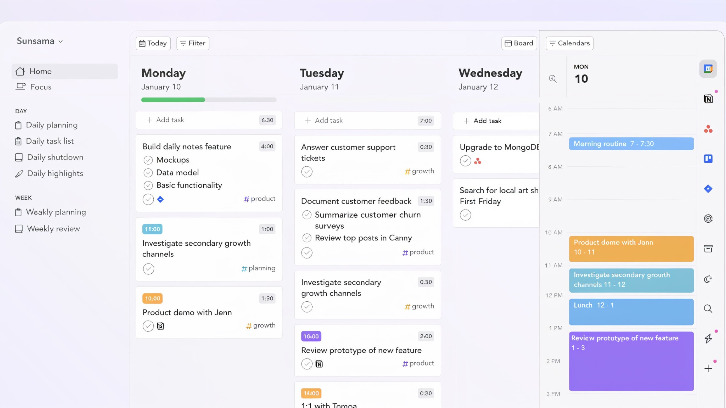 Sunsama Review: Calm Daily Planning for Work & Life